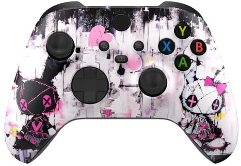 eXtremeRate Cover Custodia Frontale per Xbox Series X S Joystick Model 1914,Scocca Copertura Coperchio Ricambio per Xbox Series X S Controller-Adorabile Coniglietto Punk