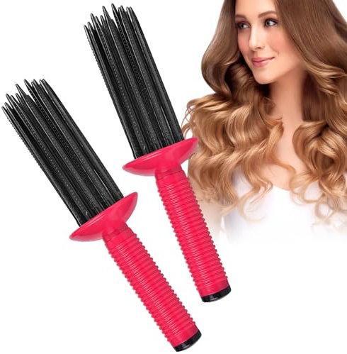 Curling Roll Comb, 2 Stück Curly Hair Brush, Lockenwickler Kämme für Haar, Hair Curler Fluffy Curling, Locken Bürste, Combs für Haushaltsfrauen, Hairstyling Werkzeuge für Wellen Stylingbürsten