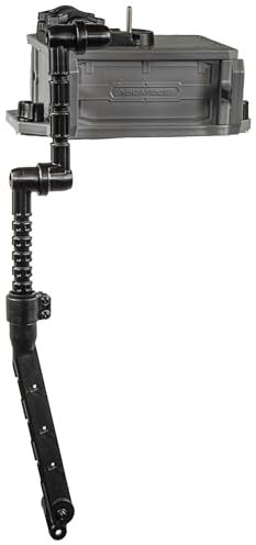 YakAttack CellBlok with Switchblade Transducer Arm | Black/Battleship Grey | Track-Mounted Battery Box & Adjustable Fish Finder Mounting System for Kayaks | No-Drill, Easy Install | Made in USA