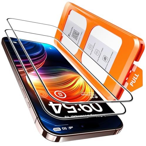 TOCOL Pellicola Protettiva per iPhone 16 Pro Max 6,7 Pollici, Rimozione Automatica Della Polvere, Installazione Rapida, Copertura Completa, Senza Bolle, Durezza 9H Vetro, 2 Pezzi