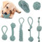TFSZE 7 Stück Hundeseilspielzeug, Hundeseile, Interaktives Spielzeug Set, Seil Ball Hunde robuste Zähne Kauen langlebig Spielzeug Zahntraining Set, für Kleine Große Mittelgroßen Hund, Grün