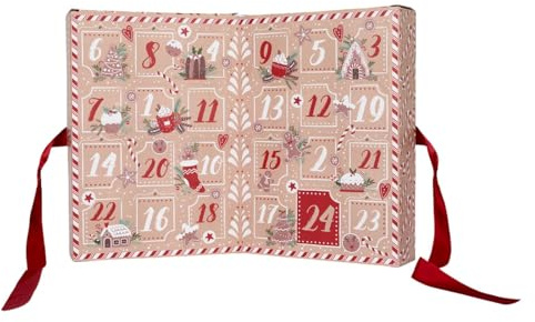 HOME DECO FACTORY Calendrier de l'Avent Bougies Gingembre Cire Soja Marron | Cire de soja, calendrier de l'avent, 24 bougies parfumées, senteur gingembre, longue durée, festif, marron et rouge