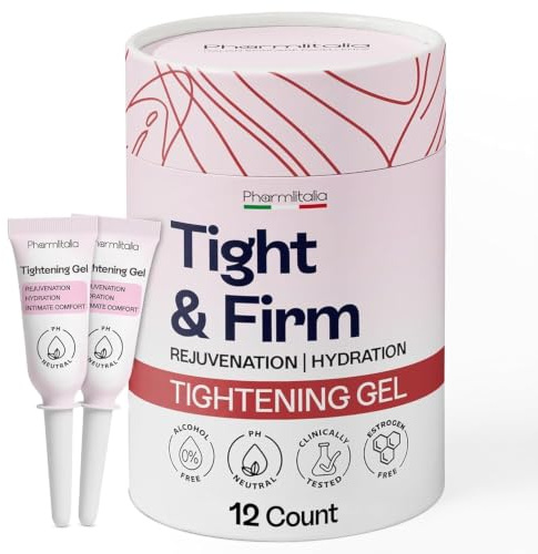 Pharmlitalia Tightening Gel for Intimate Hydration & Rejuvenation - Natural Tightening Support for Vag Health - Feminine Care Gel for Dryness, Firmness & Moisture Balance 12 Count
