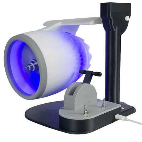 Ventilatore dinamico Cyclone con umidificatore integrato e coda unica a luce rossa per il massimo comfort (blu)