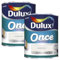 Dulux Once Satinwood Paint | Ideal For Wood And Metal | Pure Brilliant White 5 Litre | 2 x 2.5L Tins