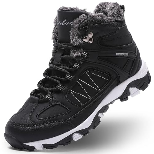 ASHION Damen Winterschuhe Wandern Stiefeletten gefüttert und wasserdicht – rutschfeste Outdoor Wanderschuhe