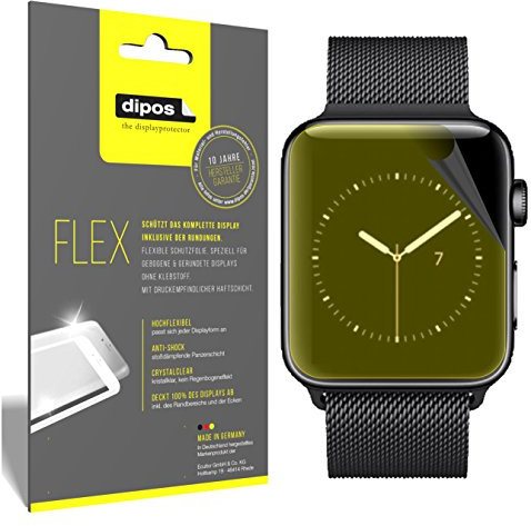 dipos I 3X Pellicola Protettiva Compatibile con Apple Watch Series 3 42mm - Rivestimento del Display al 100% - Pellicola di Protezione