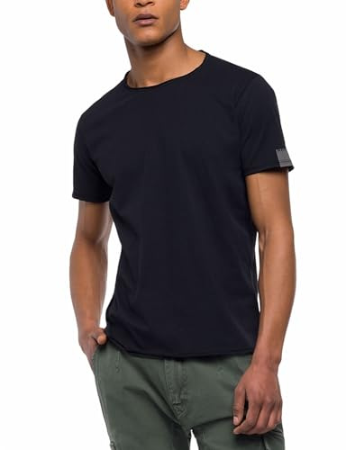Replay Herren T-Shirt Kurzarm mit Rundhals Ausschnitt