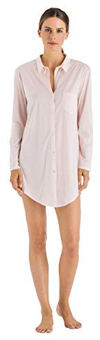 HANRO Damen Cotton Deluxe Nachthemd 1/1 Arm 90 cm Nachthemd, per Pack Rosa (Crystal pink 071334), 44 (Herstellergröße: M)