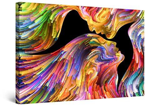 Startonight Impression Sur Toile Embrasser dans l'éternité, Multicolore- Tableau Abstrait - Decoration Murale Salon Moderne - Image sur Toile - Grande 80 x 120 cm Idée Cadeau Élégante et Originale