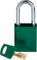 Brady SafeKey Vorhängeschloss Aluminium 1er-Pack - Lockout Schloss mit Schlüssel - Lockout Tagout Sicherheitsschloss für innen und außen - Bügelhöhe 38.10 mm - Verschiedenschließend - Grün