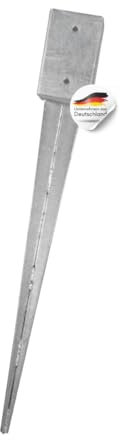 SunnyDeals Einschlaghülsen für Pfosten 9x9 cm | 8er Set Bodeneinschlaganker verzinkt | Einschlaghülsen ca. 91x91x750 mm | Bodenanker für Kantholzpfosten ohne Betonieren