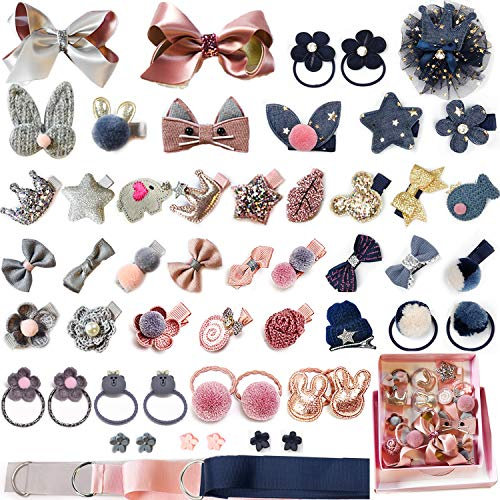 ZOCONE Mollette Capelli Bambina, 54 Pezzi Fermagli Capelli Neonata Fiocchi Mollette Neonata Capelli per Festival Foto Puntelli e Daily Decorate (54 PCS-B)