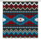 LIVEFUN Azteken-Duschvorhang, südwestlicher Indianer, ethnisches Muster, Navajo, Vintage, abstrakt, geometrisch, Tribal bunt, Retro, indischer Stoff, Badezimmer-Dekor, 180x180 cm, blau und rot