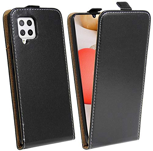 cofi1453® Flip Case kompatibel mit Samsung Galaxy A42 5G Handy Tasche vertikal aufklappbar Schutzhülle Klapp Hülle Schwarz
