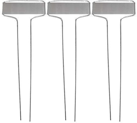 25 etichette per piante da giardino, riutilizzabili, in metallo, resistenti alle intemperie, per semi, erbe aromatiche, fiori e ortaggi (argento, 25,5 x 6,5 cm)