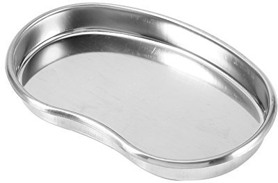 ASHATA Stainless Steel Kidney Tray 7, Kidney Shaped Emesis Basin Reusable Metal Kidney Dish, 7 inch Basin Emesis Bowl Round Edges Surgical Utility for Soiled Dressings and Medical Waste