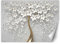 Feeby Papel Pintado Flores Árbol Ilusión 3D 450x315 cm Dorado Decoración De Pared Fotomural Decorativo Murales Comedores Salones Habitaciones Abstracto Efecto 3D