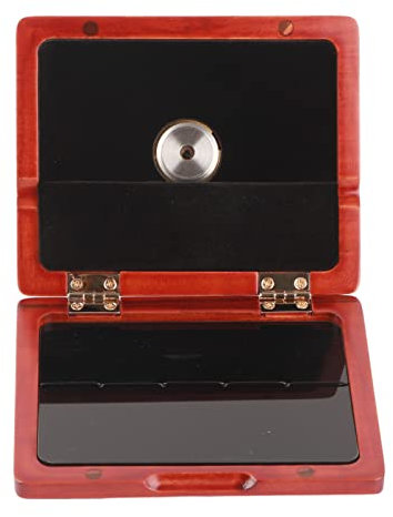 Custodia per Ance per Clarinetto Sassofono, 5 Ance in Legno Massello con Scatola per Riporre con Igrometro, Elastico e Interruttore Magnetico(Ambra)