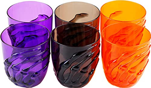 BWG Set Of 6 Halloween Reusable Plastic Skeleton Hand Drinking Cups Glasses