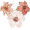 com-four® 3X Weihnachtsstern Deko-Gesteck, Kunstblumen als tolle Weihnachtsdekoration, schöner Raumschmuck, auch für Kränze und Blumenarrangements (rosé)