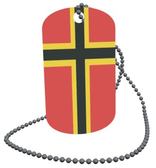 U24 Dog Tag Erkennungsmarke ID Tag an Kette Flagge Deutscher Widerstand Alu 30 x 50 mm
