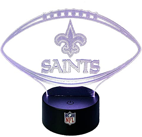 New Orleans Saints NFL LED Lampe Licht Logo, Wechselmodus mit 6 unterschiedlichen Farben, 2021086