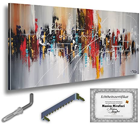 Monica Mirafiori I 100% HANDGEMALT I Gemälde Terracotta 120x60cm | Gemälde Handgemalt | Acrylgemälde | Sehr Großes Acrylbild I Moderne Kunst I Kunstbilder
