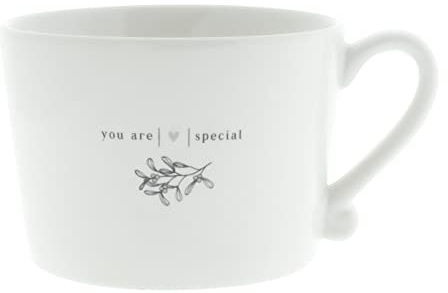 Tasse mit Henkel you are special Keramik weiss schwarz Keramikgeschirr Kueche gedeckter Tisch BC Cup