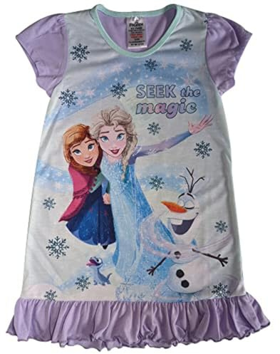 Disney Girls Frozen Nightdress - Sizes 2 to 10 Years - Seek The - 2-3 Years (92-98 cm), Blue/Lilac