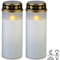 PEARL Grabkerzen: 2er-Set XL-LED-Grablichter, Lichtsensor, Batteriebetrieb, 21 cm, weiß (Kerzen batteriebetrieben, LED-Kerzen Grablicht, Teelichter)