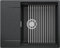PRIMAGRAN Evier Cuisine en Granit Graphite 62x50cm, Lavabo 1 bac + Kit de Vidage + Égouttoir Enroulable, Évier à Encastrer au meuble 50cm - San Francisco