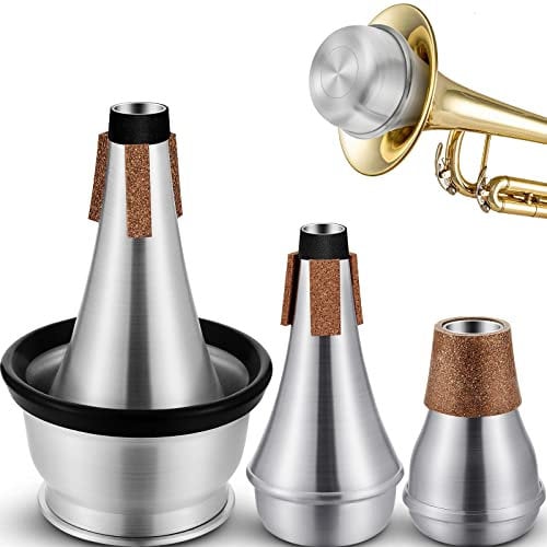 3-teiliges Trompeten-Dämpfer-Set, kleine Übungsstummschaltung, Trompeten-Schalldämpfer, Tasse, Trompeten-Dämpfer, alle Aluminium-Trompeten-Dämpfer für Anfänger, klassische Bühnenleistung, Übung