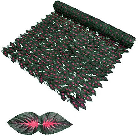 Veeteah Faux Ivy Sichtschutzzaun | Künstliche Efeu Sichtschutzrollen Grünblatt Sichtschutz Zaun | UV-geschützter grüner Hintergrund für Outdoor Garten Zaun Dekoration
