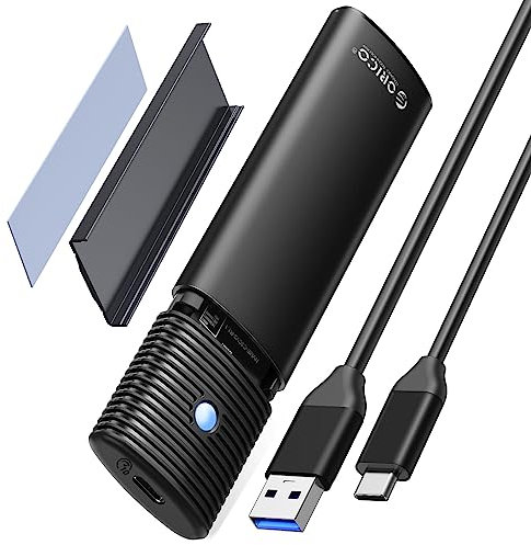 ORICO Case SSD M.2 NVMe, Adattatore Esterno USB C 3.1 Gen2 a PCIe 10 Gpbs per M2 Disco Rigido M-Key 2230/2242/2260/2280, Lettore SSD Con UASP, TRIM, Cavo C-A- PWM2G2A-BK