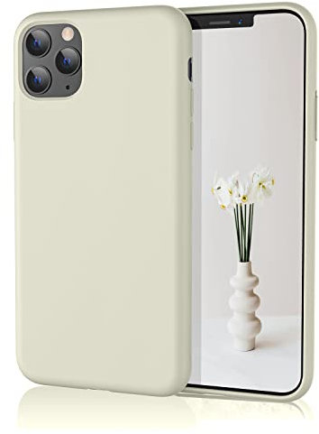 HiiVeet Silicone Case Compatible with iPhone 11 Pro Case 5.8 Inch, Soft Ultra Slim Protective Shockproof Liquid Silicone Phone Case with Anti-Scratch Microfiber Lining,Stone