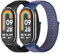 Tiptops Nylon Armband Nur Kompatibel für Xiaomi Smart Band 10/9/8 Damen Herren, 2 Stück Atmungsaktive Nylon Armband Sport Solo Loop Ersatzbänder für Xiaomi Mi Band 8/9/10