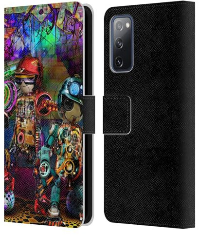 Head Case Designs Offizielle Jumbie Art Boombox Roboter Visionär Leder-Wallet-Hülle Kompatibel mit Samsung Galaxy S20 FE / 5G