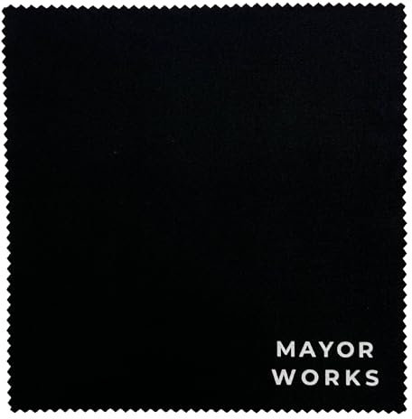 MAYOR WORKS Brillenputztuch aus Mikrofaser, wiederverwendbar, große Packung, schwarz, 100 Stück, 15 x 15 cm