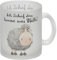 Schaf Glas Tasse mit Spruch Ich Schaf das komme was Wolle Flauschiger Cartoon-Schaf Mug Lustiger Witz für Bauernhof Garten Party