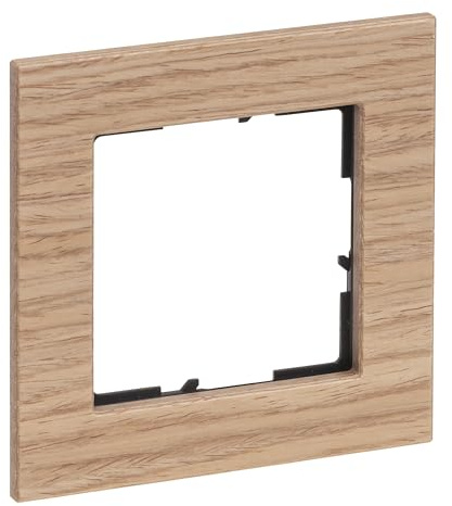 Legrand, SEANO Natura 1-fach Rahmen aus Echtmaterial, nachhaltige Produktion und Verpackung, Designausführung: Eiche hellbraun, 766141