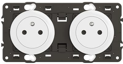 LEGRAND - Prise Electrique Double avec Terre Céliane Surface Confort - Prise Affleurante avec Socle Rétractable - Blanc - A compléter avec une plaque