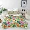 ANHOPE Bunte Blumen Pfau Feder Bettwäsche Set 3 Teilig Bettbezug 135x200 cm & Kissenbezug 80x80 cm Microfaser Bettbezüge mit Reißverschluss Weich Bettdeckenbezug Set für Kinder Mädchen