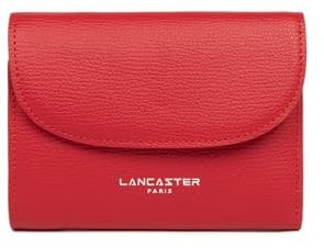 Lancaster | Sierra PM - Portefeuille Refente de Cuir de Vachette Grainé Rouge