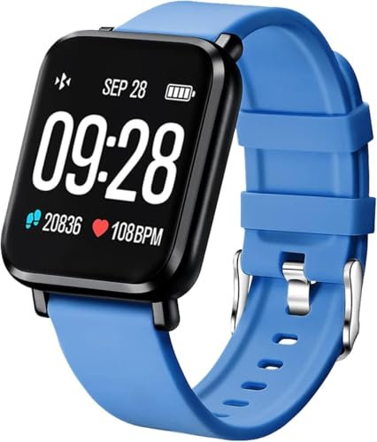 Tipmant Smartwatch Herren, Fitnessuhr Herren mit Pulsmesser, Schrittzähler, Schlafmonitor, Stoppuhr, Fitness Uhr Herren Wasserdicht IP68 Pulsuhren Sportuhr Fitness Tracker für Android IOS (Blau)