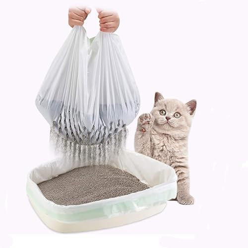 Wobestod Pack of 7 Cat Litter Bags, Cat Litter Tray Bags with Holes for Easy Change, 940 x 457 mm Waste Saving (6 + 1 Piece, L)