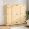 KOIECETA Kleiderschrank Kiefer Schrank Schlafzimmerschrank Schlafzimmer Massivholz Holzschrank Holzschrank (Braun, 194x52x186 cm)