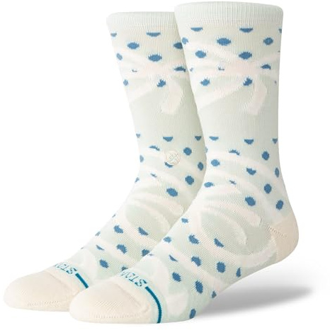 Stance Crew Socks - Wade Collection PALM TWIST, White, Large (35'' - 38'')