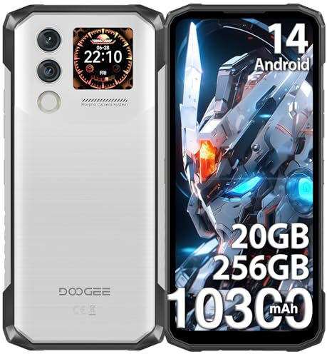 DOOGEE Blade 10 MAX Rugged Smartphone 2024, 20GB+256GB Telefono Indistruttibile, 6,56 pollici con display da 1,54 pollici,10300mAh 50MP+8MP, 4G Triple SIM/NFC/facciale ID/GPS
