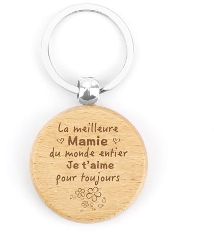 Cadeau Mamie Original Fete des Grand Mere Porte Clef Mamie en Bois Idee Cadeau Grand Mere Cadeaux pour Mamie Cadeaux Porte Clé Fete des Meres Retraite Anniversaire Noel